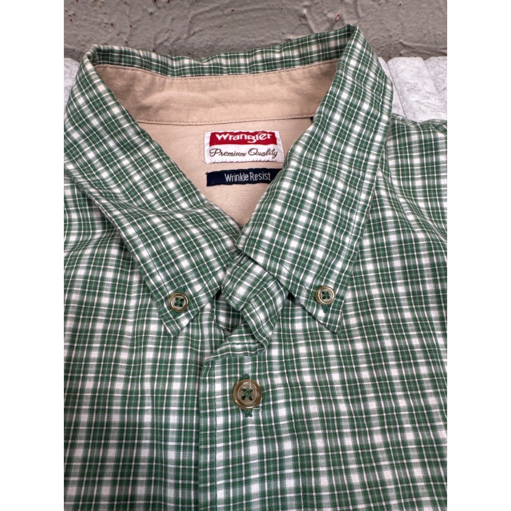 Wrangler Mens 3XL Plaid Short‎ Sleeve Button Down Wrinkle Resist Shirt